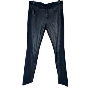 Helmut Lang Womens Leather Front Skinny Pants 27 Black Moto Edgy‎ Goth Festival
